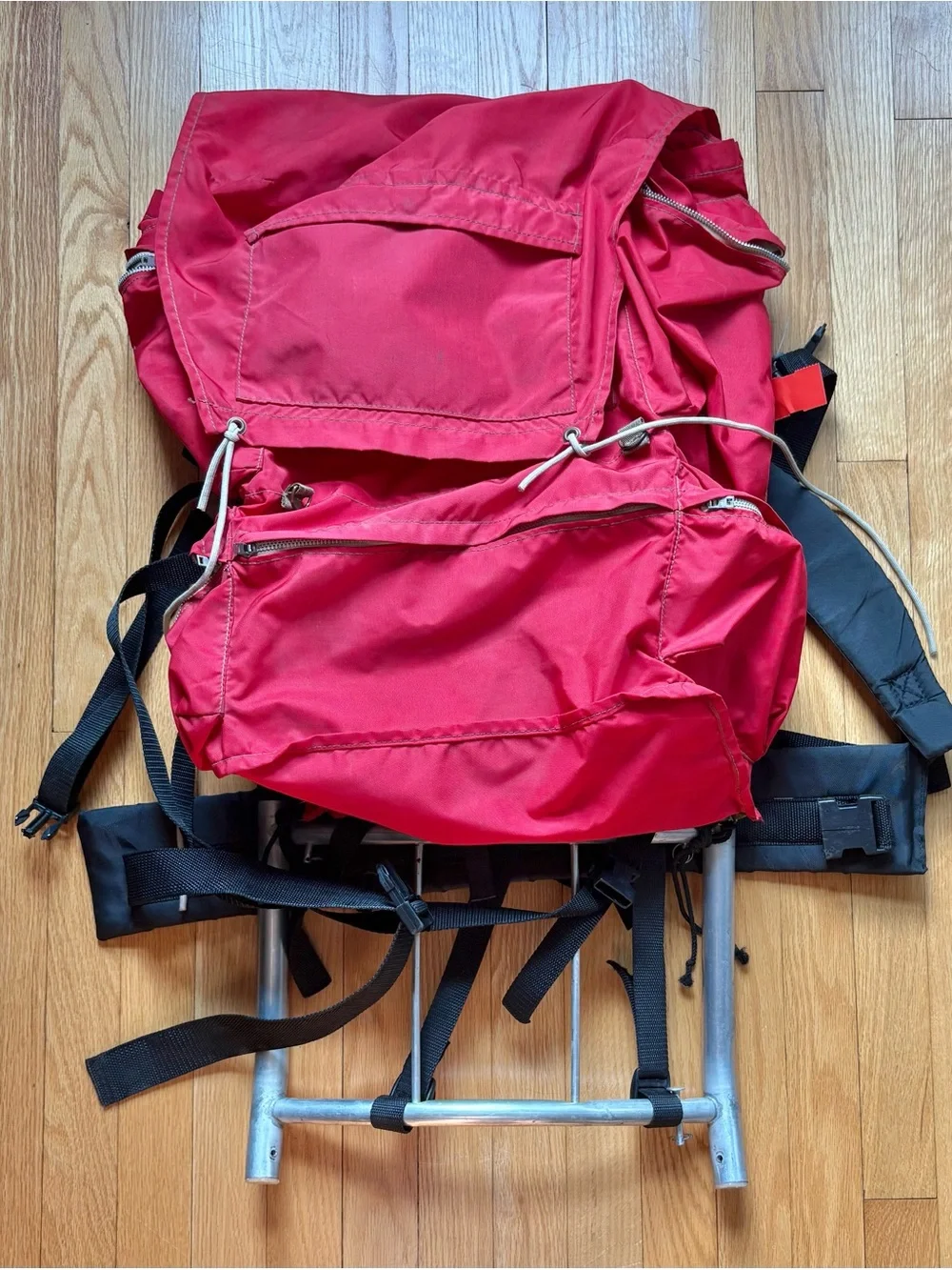 Vintage Camp Trails External Frame Backpack Hiking Camping Canvas Red USA Made